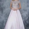 Nina Canacci - 3129 Embellished Illusion Bateau Pleated Ballgown Formal Gowns