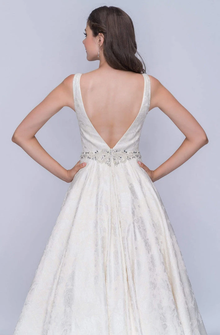Nina Canacci - 3146 Illusion Plunging Neck Gem Embellished A Line Gown Formal Gowns 6 Nina Canacci - 3146 Illusion Plunging Neck Gem Embellished A Line Gown Formal Gowns