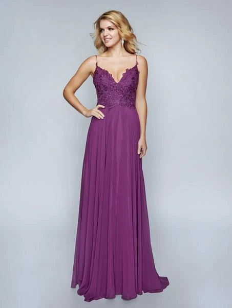 Formal Gowns Nina Canacci - 3153 Spaghetti Strap Lace Bodice A Line Evening Gown 3 Formal Gowns Nina Canacci - 3153 Spaghetti Strap Lace Bodice A Line Evening Gown