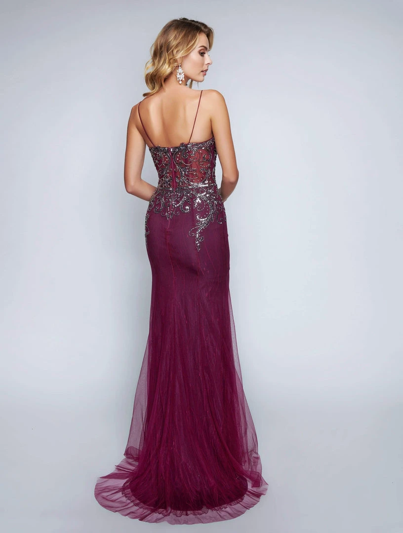 Nina Canacci - 4175 Sequined Lace Deep V-neck Trumpet Dress Formal Gowns 4 Nina Canacci - 4175 Sequined Lace Deep V-neck Trumpet Dress Formal Gowns