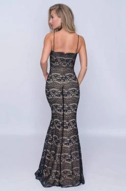 Nina Canacci - 4190 Plunging V Neck Lace Mermaid Dress Formal Gowns 8 Nina Canacci - 4190 Plunging V Neck Lace Mermaid Dress Formal Gowns