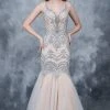 Formal Gowns Nina Canacci - 8142 Jeweled V-neck Mermaid Dress