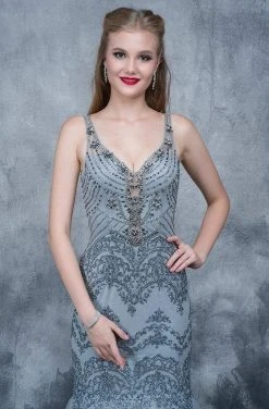 Formal Gowns Nina Canacci - 8142 Jeweled V-neck Mermaid Dress 14 Formal Gowns Nina Canacci - 8142 Jeweled V-neck Mermaid Dress