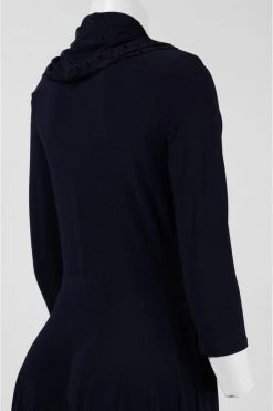 Nina Leonard - L48290BT Quarter Sleeve Flutter Hem Dress