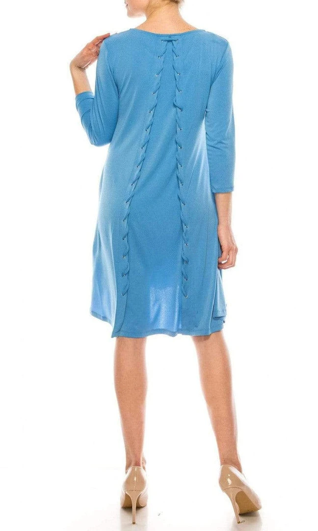 Nina Leonard - L6234A Tie String Back Short Swing Jersey Dress Cocktail Dresses 4 Nina Leonard - L6234A Tie String Back Short Swing Jersey Dress Cocktail Dresses