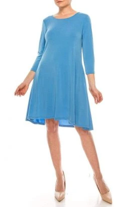 Nina Leonard - L6234A Tie String Back Short Swing Jersey Dress Cocktail Dresses