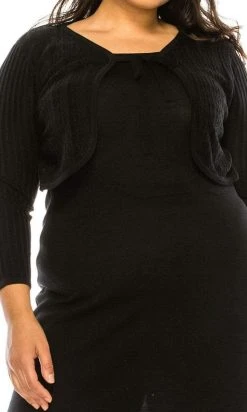 Nine West - 10588902 Two Piece Knit Midi Dress Plus Size Dresses