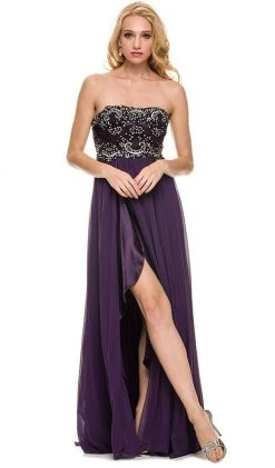 Formal Gowns Nox Anabel - 2554 Embellished Semi-Sweetheart A-line Dress