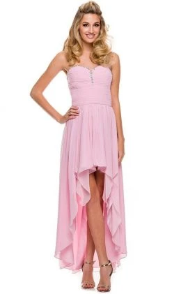Formal Gowns Nox Anabel - 2699 Strapless Ruched High Low Dress