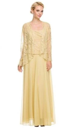 Nox Anabel - 5076 Lace Dress With Sheer Jacket Formal Gowns