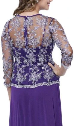 Nox Anabel - 5096 Sheer Lace Jewel Neck A-line Long Formal Dress Formal Gowns 13 Nox Anabel - 5096 Sheer Lace Jewel Neck A-line Long Formal Dress Formal Gowns