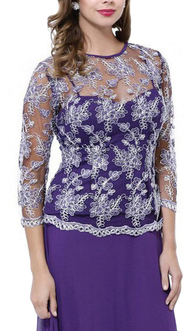 Nox Anabel - 5096 Sheer Lace Jewel Neck A-line Long Formal Dress Formal Gowns 5 Nox Anabel - 5096 Sheer Lace Jewel Neck A-line Long Formal Dress Formal Gowns