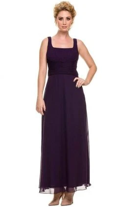 Formal Gowns Nox Anabel - 5099 Ruched Square Neck Dress With Matching Jacket
