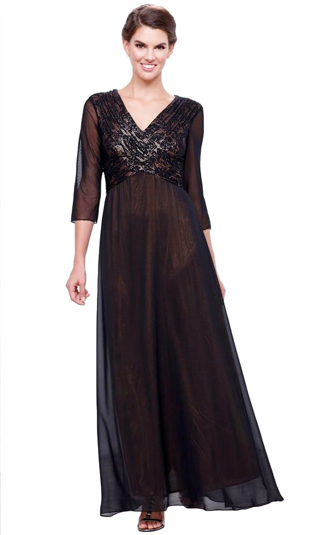 Nox Anabel - 5126 Sheer Empire Dress 3 Nox Anabel - 5126 Sheer Empire Dress