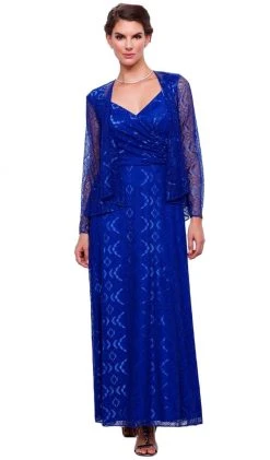 Formal Gowns Nox Anabel - 5140 Lace V-Neck A-Line Dress