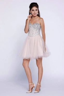 Nox Anabel - 6015 Sweetheart Neckline Corset Style Cocktail Dress Cocktail Dresses