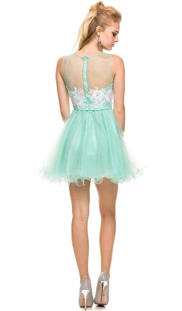 Nox Anabel - 6040 Embroidered Illusion Neck Dress 4 Nox Anabel - 6040 Embroidered Illusion Neck Dress