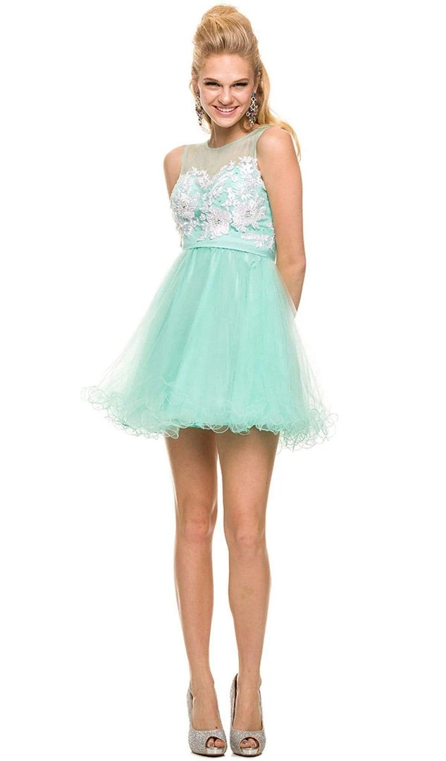 Nox Anabel - 6040 Embroidered Illusion Neck Dress 3 Nox Anabel - 6040 Embroidered Illusion Neck Dress