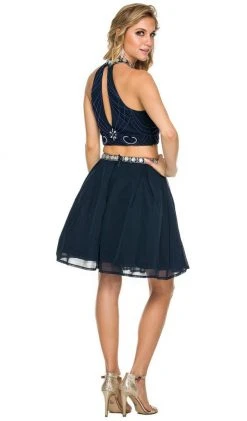 Nox Anabel - 6165 Two Piece Halter Dress Cocktail Dresses 10 Nox Anabel - 6165 Two Piece Halter Dress Cocktail Dresses