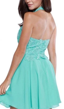 Nox Anabel - 6210 Lace Halter Neck Dress Cocktail Dresses 13 Nox Anabel - 6210 Lace Halter Neck Dress Cocktail Dresses