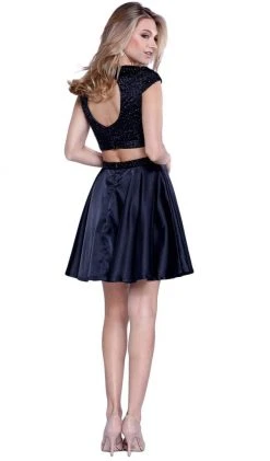 Nox Anabel - 6216 Bejeweled Jewel Neck Dress