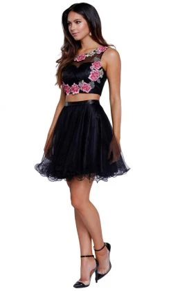Nox Anabel - 6228 Embroidered Two-Piece Short A-line Dress Cocktail Dresses