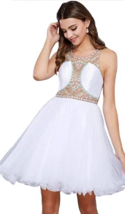 Cocktail Dresses Nox Anabel - 6250 Beaded Sleeveless Cocktail Dress