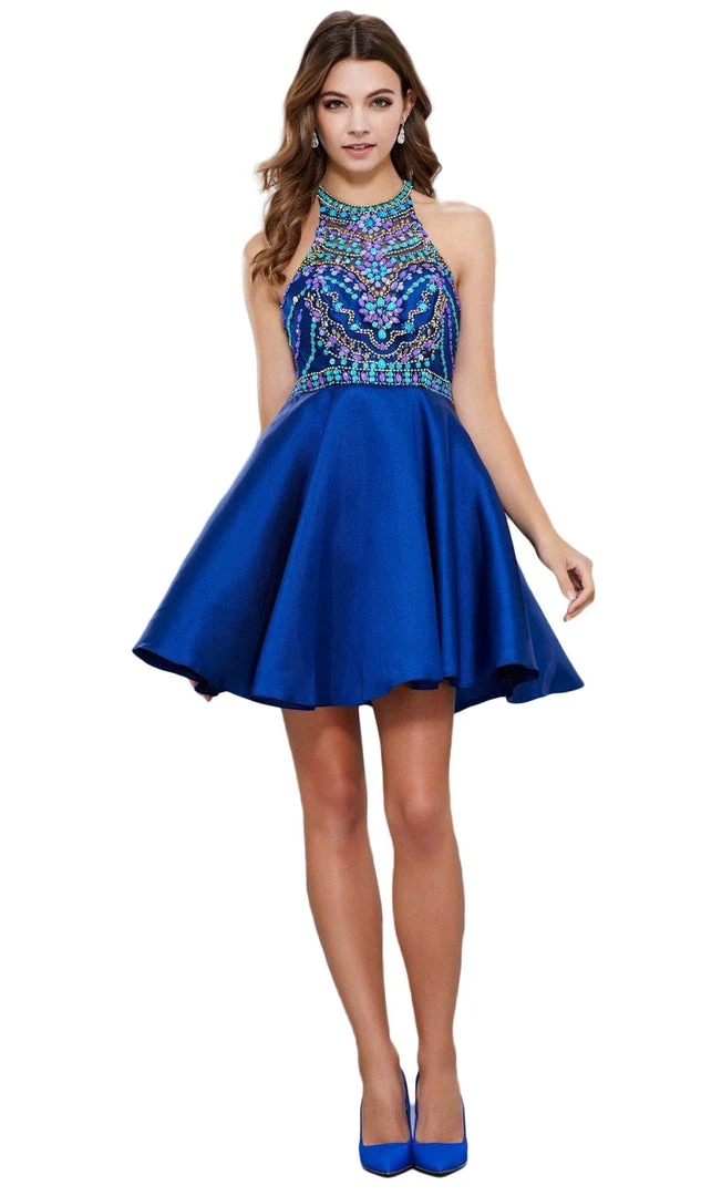 Nox Anabel - 6251 Bejeweled Illusion Halter Satin Dress Cocktail Dresses 5 Nox Anabel - 6251 Bejeweled Illusion Halter Satin Dress Cocktail Dresses