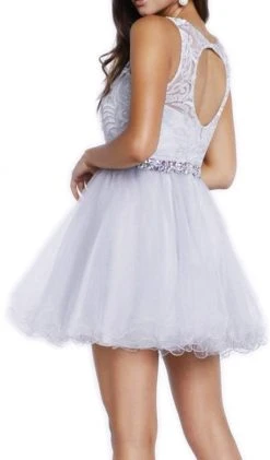 Nox Anabel - 6252 Embroidered Bodice Tulle Short Party Dress Cocktail Dresses