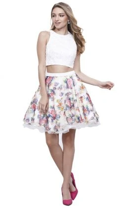 Nox Anabel - 6255 Beaded Two-Piece A-Line Cocktail Dress