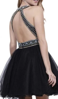 Nox Anabel - 6260 High Halter Keyhole Embellished Dress 11 Nox Anabel - 6260 High Halter Keyhole Embellished Dress