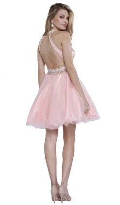 Nox Anabel - 6260 High Halter Keyhole Embellished Dress 13 Nox Anabel - 6260 High Halter Keyhole Embellished Dress