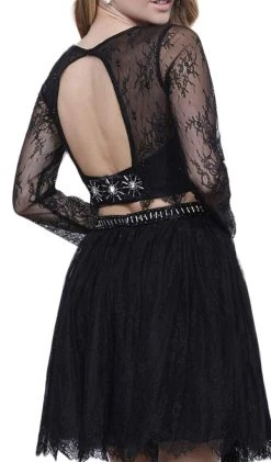 Nox Anabel - 6268 Two Piece Lace Long Sleeve Short Party Dress Cocktail Dresses 11 Nox Anabel - 6268 Two Piece Lace Long Sleeve Short Party Dress Cocktail Dresses