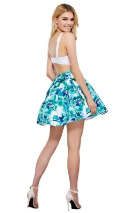 Nox Anabel - 6284 Sweetheart Floral A-Line Cocktail Dress