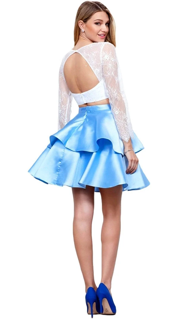 Cocktail Dresses Nox Anabel - 6290 Quarter Sleeve Laced Two-Piece Cocktail Dress 10 Cocktail Dresses Nox Anabel - 6290 Quarter Sleeve Laced Two-Piece Cocktail Dress