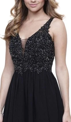 Nox Anabel - 6291 Beaded V-neck Scoop Back A-line Cocktail Dress Cocktail Dresses 10 Nox Anabel - 6291 Beaded V-neck Scoop Back A-line Cocktail Dress Cocktail Dresses