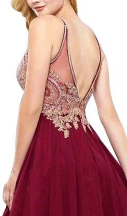 Cocktail Dresses Nox Anabel - 6324 Ornate Lace Cutout Bodice Halter Dress