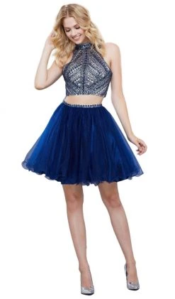 Nox Anabel - 6326 Two Piece Beaded A-line Dress