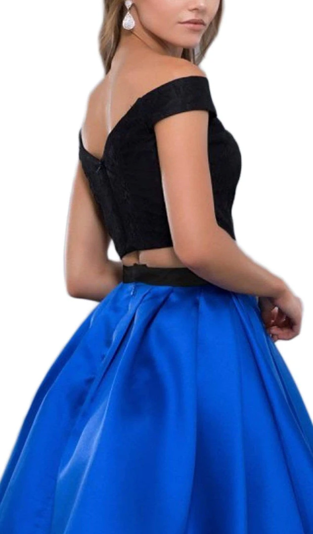 Nox Anabel - 6336 Two Piece Off-Shoulder A-line Cocktail Dress Cocktail Dresses 7 Nox Anabel - 6336 Two Piece Off-Shoulder A-line Cocktail Dress Cocktail Dresses