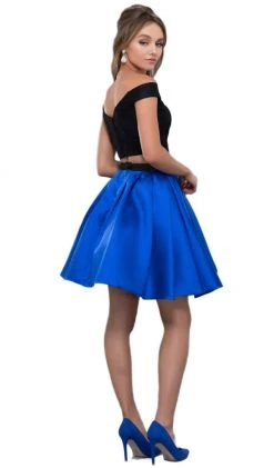 Nox Anabel - 6336 Two Piece Off-Shoulder A-line Cocktail Dress Cocktail Dresses 13 Nox Anabel - 6336 Two Piece Off-Shoulder A-line Cocktail Dress Cocktail Dresses