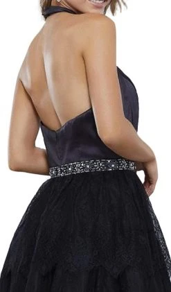 Nox Anabel - 6348 Embellished Halter Neck Cocktail Dress Plus Size Dresses 12 Nox Anabel - 6348 Embellished Halter Neck Cocktail Dress Plus Size Dresses