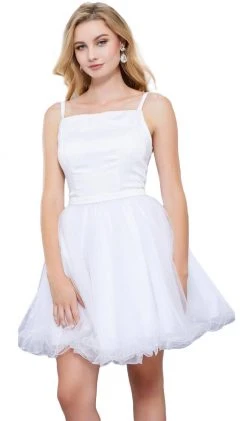 Cocktail Dresses Nox Anabel - 6353 Sleeveless Straight-Across Neck Chiffon Cocktail Dress