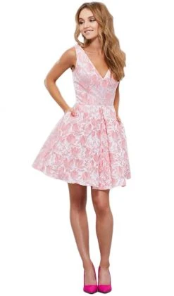 Nox Anabel - 6362 Embroidered Floral Cocktail Dress