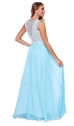 Nox Anabel - 8154 Floor Length Lace Bodice Gown