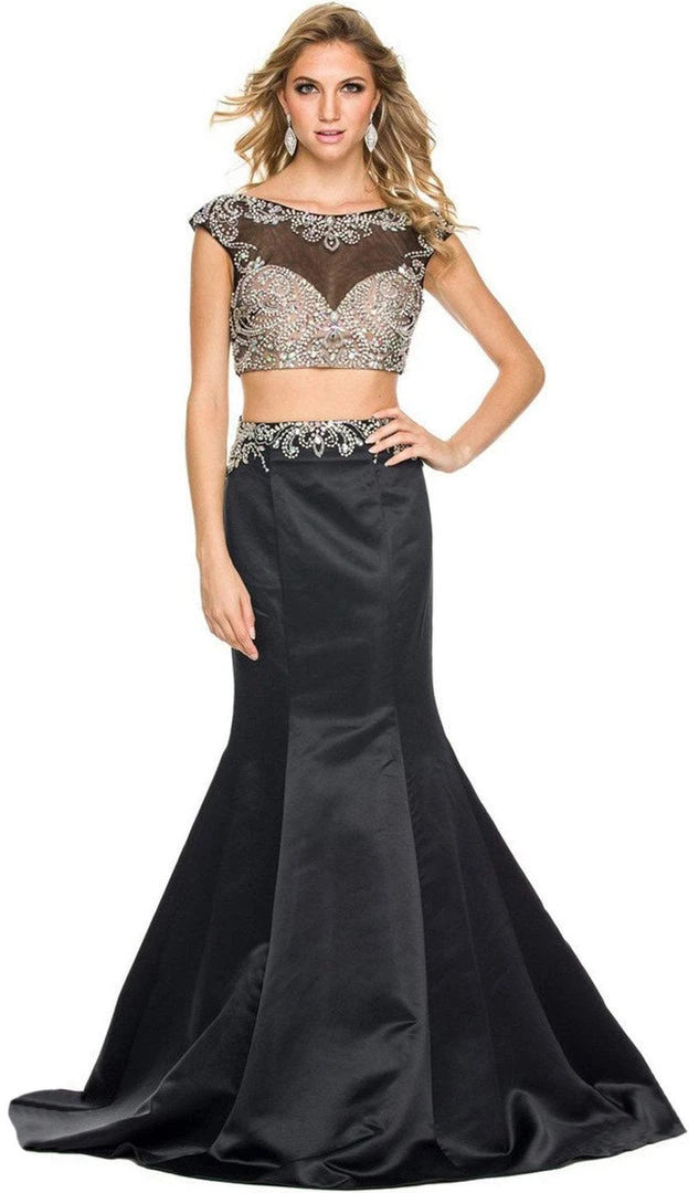 Nox Anabel - 8176 Two Piece Crystal Embellished Trumpet Gown 7 Nox Anabel - 8176 Two Piece Crystal Embellished Trumpet Gown