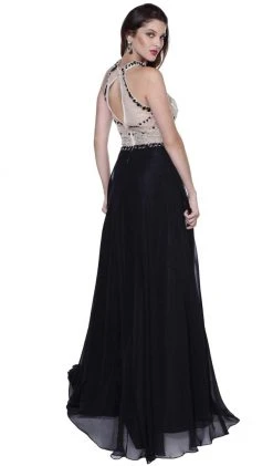 Formal Gowns Nox Anabel - 8200 Bejeweled Halter Chiffon A-line Dress