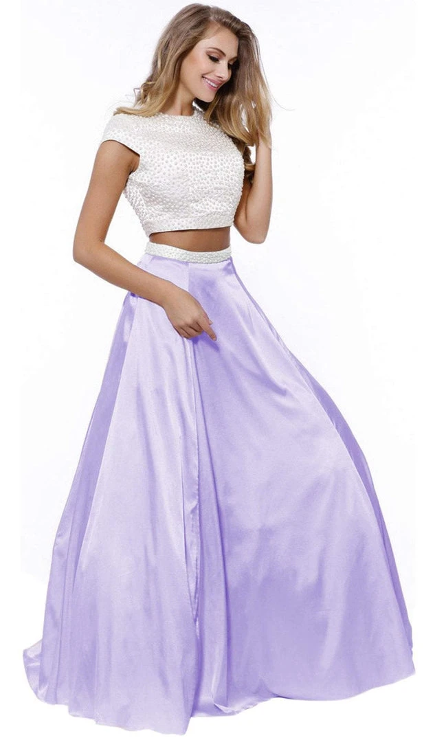 Nox Anabel - 8228 Two Piece Satin A-line Dress 7 Nox Anabel - 8228 Two Piece Satin A-line Dress