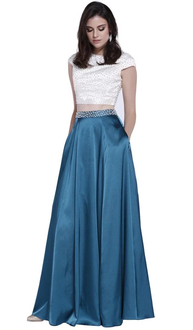 Nox Anabel - 8228 Two Piece Satin A-line Dress 8 Nox Anabel - 8228 Two Piece Satin A-line Dress