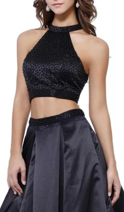 Nox Anabel - 8229 Two Piece Beaded Halter Evening Dress Formal Gowns 8 Nox Anabel - 8229 Two Piece Beaded Halter Evening Dress Formal Gowns