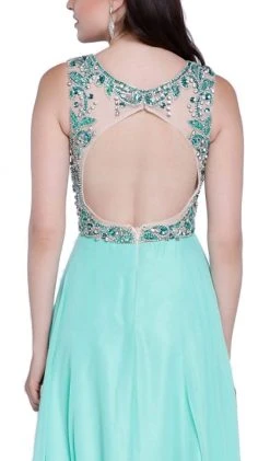 Nox Anabel - 8235 Beaded Embroidery Illusion Evening Gown Formal Gowns